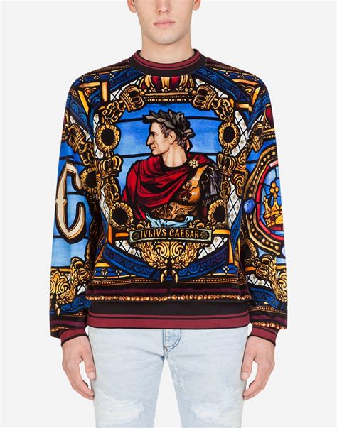 julius caesar dolce gabbana|Velvet Hoodie With Julius Cesar Print In Multicolored .